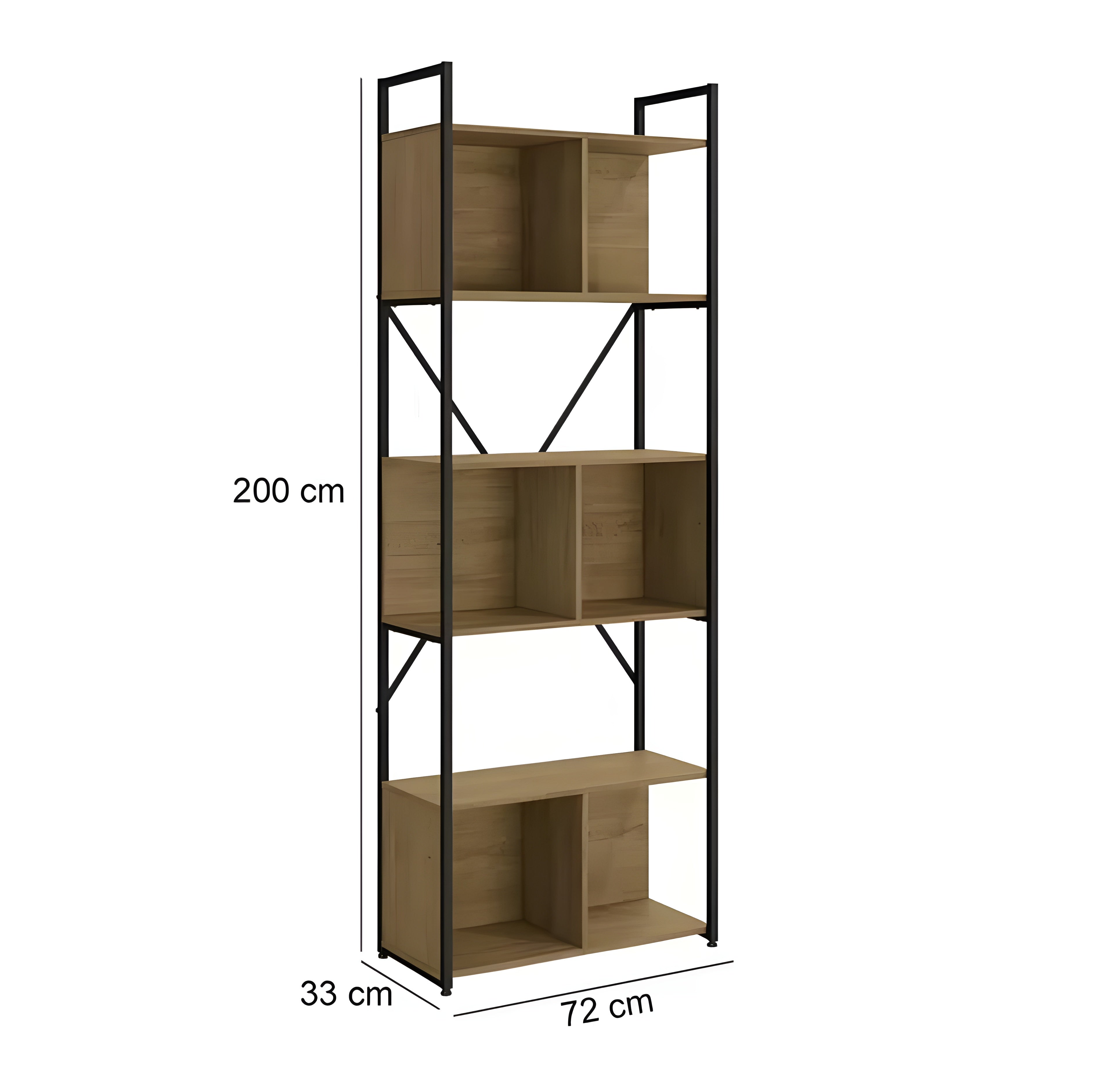 The "Urban Loft" Tall Bookshelf with Industrial Metal Frame | Modern Storage Unit