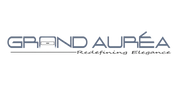 Logo of Grand Aurea with tagline 'Redefining Elegance' on a white background